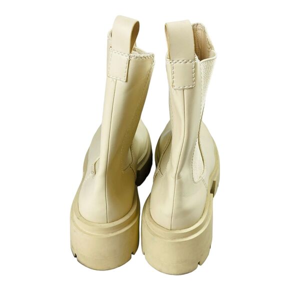 H&M Women's Platform Chelsea Chunky Ankle Boots Pull On Stretch White EU 42 - Picture 5 of 8